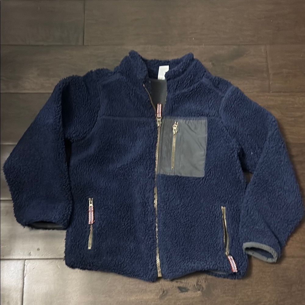 Carter’s Full Zip Crew Collar Sweater Blue Polyester 3 Pockets Size 6 Kids, boys